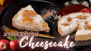 ApfelSchmandKäsekuchen ohne Backen und ohne Gelatine ✨ ApplebutterCheesecake [upl. by Elin]