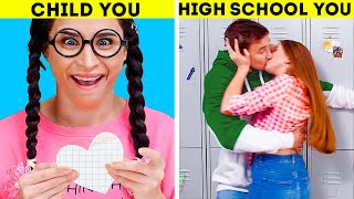 HIGH SCHOOL YOU VS CHILD YOU  Different Types Of People Relatable Moments [upl. by Sudnac]