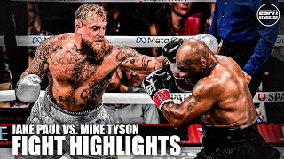 Jake Paul vs Mike Tyson FIGHT HIGHLIGHTS 🥊  ESPN Ringside [upl. by Tankoos]