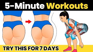 5 Minute BEST GLUTES AND THIGHS BY DOING THIS FOR 2 WEEKS [upl. by Rammus]