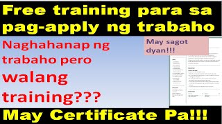 Free training with Certificate  Libreng seminar Para sa CV mo [upl. by Tuppeny129]