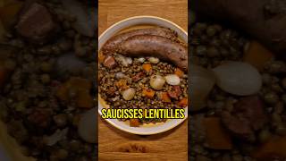 Saucisses lentilles  recette foodie food foodlover cuisine recettefacile shortscooking diy [upl. by Fulbright]