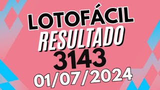 RESULTADO DA LOTOFÁCIL 3143  Confira os Números do Concurso 3143 [upl. by Yllek]