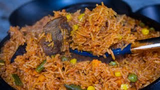 How to prepare the perfect beef and vegetables jollof rice [upl. by Anivol365]