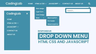 Responsive Dropdown Navigation Menu using HTML CSS and JavaScript [upl. by Airuam926]