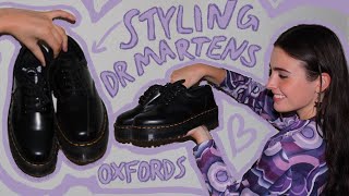 HOW TO STYLE doc marten oxfords  dr martens quad 8053 platforms review the shoe of fall 2020 [upl. by Eicul]