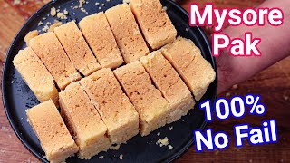 Mysore Pak Recipe with Secret Tips amp Tricks Halwai Style  Homemade Ghee Mysore Pak  No Fail Recipe [upl. by Zildjian]