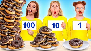 1 10 or 100 Layers of Food Challenge  Crazy Challenge by Multi DO Challenge [upl. by Nohtanhoj]