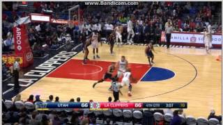 Joel Bolomboy big block on Blake Griffin  Los Angeles Clippers vs Utah Jazz  NBA  30102016 [upl. by Alyad410]