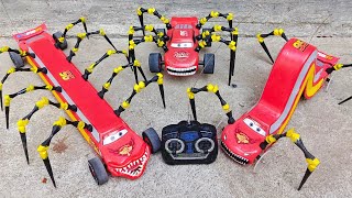 RC Lightning McQueen Eater Compilation RC Long Lightning McQueen Eater McQueen Transparent Wheels [upl. by Notlem]