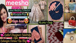 Meesho Haul🌟Meesho Partywear LehengaSareeJewelleryTop🌟Wedding Collection🌟Good Vibes haul🌟Shweta [upl. by Atinej]