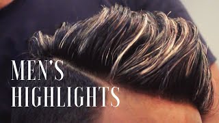 MENS HIGHLIGHTS  BLONDE HIGHLIGHTS WITH LIGHT VIOLET ASH COLOUR  MENquotS SUMMER HIGHLIGHTS [upl. by Notgnirrac]