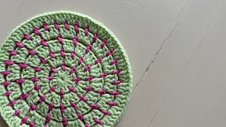 tutorial crochet beach mat CARPET napkin  вʼязаний КИЛИМОК серветка [upl. by Ginsburg]