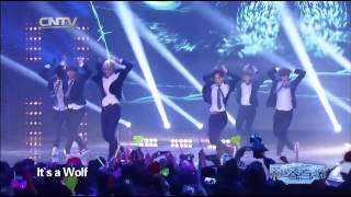 K POP EXO M Growl  Wolf China LIVE 20140130 [upl. by Ayhdiv]