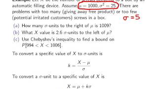 Chebyshevs inequality  Example 1 [upl. by Nuahsak]