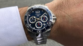 Longines Hydroconquest Chronograph 43 blue [upl. by Elyrehc]