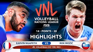 France vs Slovenia  VNL 2021  Highlights  Earvin Ngapeth vs Rok Možič [upl. by Carolyn]