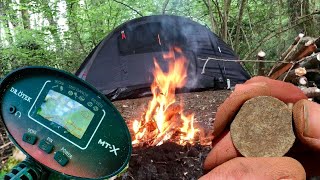 Solo Overnight Camping In The Woods With Metal Detecting [upl. by Kellen]