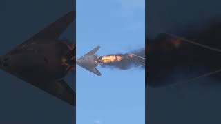 F117 Nighthawk caught fire during takeoff and the pilot ejected [upl. by Erdnassak656]