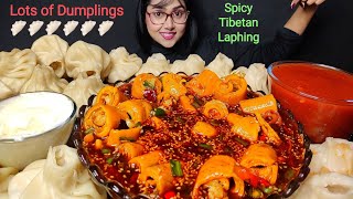 Eating Lots of Nepali Momo amp Laphing Big Bites  Asmr Eating  Mukbang [upl. by Hesler]