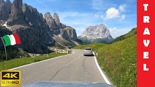 Driving in Italy 6 Gardena Pass amp Sella Pass Corvara  Canazei 4K 60fps [upl. by Ailati]