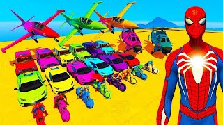 GTA V FNAF and POPPY PLAYTIME CHAPTER 3 in the Epic New Stunt Race For MCQUEEN CARS by Trevor [upl. by Pritchard910]