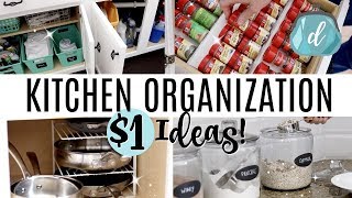 KITCHEN ORGANIZATION ON A DIME 💙 Dollar Tree Deals amp More [upl. by Raknahs193]