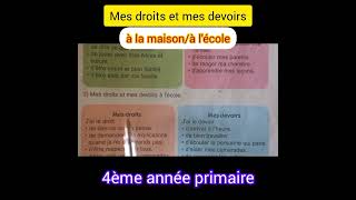 Mes droits et mes devoirs à la maisonà lécolemodule 14ème année primaire [upl. by Sibby]