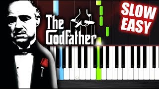 The Godfather Theme  SLOW EASY Piano Tutorial by PlutaX [upl. by Annirtak]