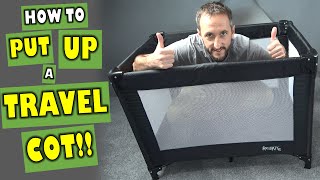 How to put UP a TRAVEL COT amp DOWN again Travel cot assembly made easy Erect a portable crib fast [upl. by Kunin]