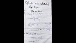 BaBsc 2nd year Differential equation of first order and first degree example [upl. by Fi456]