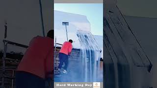 The Process Of Removing Snow From The Roof [upl. by Enenej]