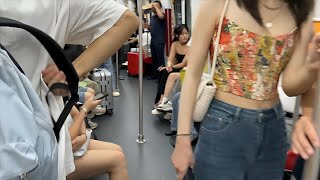 体验湖南长沙地铁2号线从火车站到橘子洲 美女太多 看得眼晕 China changsha city subway experience [upl. by Ayamat]