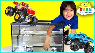 Ryan Pretend Play Learn Colors with Trucks Car Wash and Number Counting [upl. by Odlo]