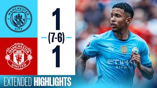 HIGHLIGHTS  City beat United 76 on penalties  Community Shield 2024 [upl. by Enilaf]