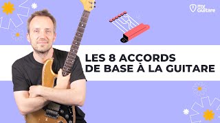 Les 8 accords de base pour débutant à la Guitare [upl. by Tiebold915]