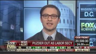 Trey Kovacs Discusses Puzder Withdrawing Nomination on Fox Business [upl. by Engedi]