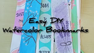 EASY DIY Watercolor Bookmarks💙  Aesthetic bookmarks to try🎀 creative diy bookmarks KinaArt [upl. by Eilema231]