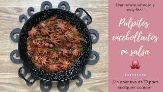 PULPITOS ENCEBOLLADOS EN SALSA🐙 Receta DELICIOSA y Fácil🤤 [upl. by Ak]