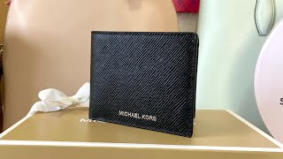 Michael Kors Men’s Harrison Crossgrain Leather Slim Billfold Wallet in black by springflingmnlph [upl. by Pappas181]