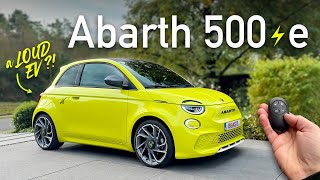 2024 Abarth 500e 155 hp  LOUDEST EV ever [upl. by Ynnej]