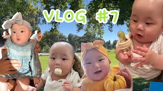 VLOG 7 6개월 아기의 끝없는 음식 알러지 테스트 10가지 🥑🍐🥔🥦🍇🫐🍞🍖  Pumpkin Festival 🧡 [upl. by Sophey619]