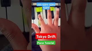 Easy Tokyo Drift Piano Tutorial [upl. by Alemat]