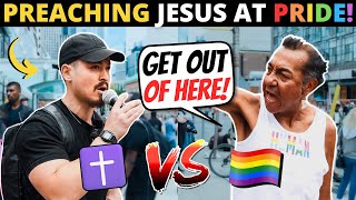 PREACHING JESUS AT LGBTQ PRIDE PARADE This Was Insane [upl. by Atikel]