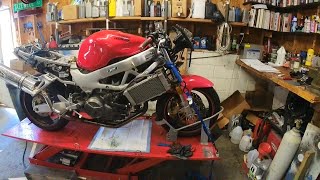 Honda Superhawk 996 Firehawk Fork Seal Replacement [upl. by Hamaso961]