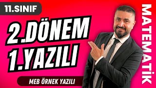 11Sınıf 2Dönem 1Yazılı Soruları 2  MEB Ortak Sınav Soruları  11Sınıf Matematik [upl. by Ettevets]