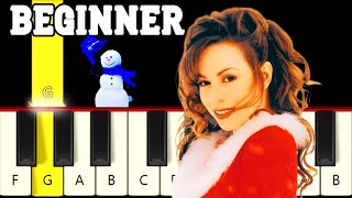 5 Most Popular Christmas Songs  Very Easy and Slow Piano tutorial  Beginner [upl. by Yrffej]