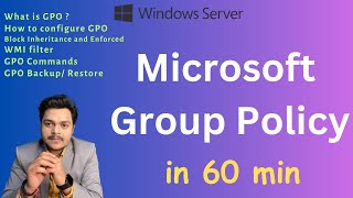 Learn complete Microsoft Group Policy step by step guide with live implementation  server 2019 [upl. by Ahseryt]