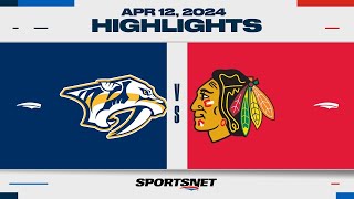 NHL Highlights  Predators vs Blackhawks  April 12 2024 [upl. by Ecadnac9]