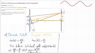 LEIFIphysik Aufgabenlösung  Formel zur Bestimmung von Wellenlängen mit dem Doppelspalt [upl. by Ahtelahs]